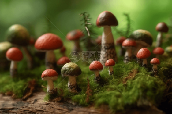 苔藓我上的羊毛蘑菇图片