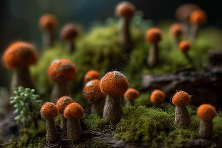 针织蘑菇手工品图片