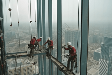 建设者高空作业者背景