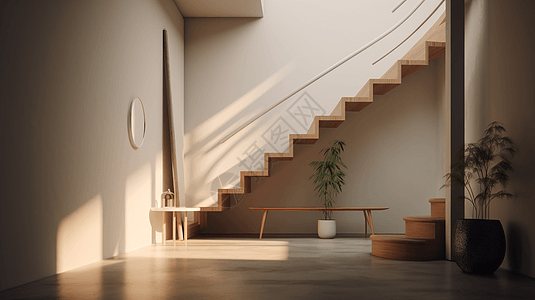 极简主义楼梯图片