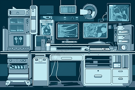 医疗程序中的高科技设备和机械图片