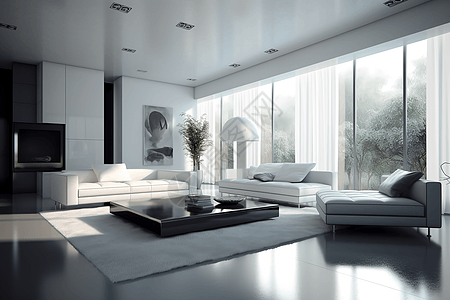 欧式沙发现代简约客厅室内设计背景