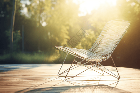 明媚的阳光下的躺椅背景图片