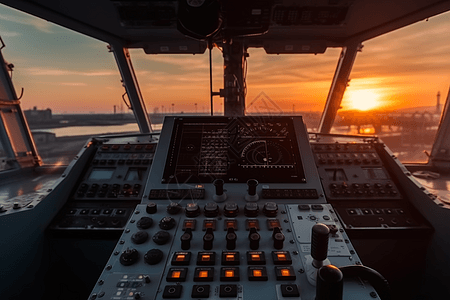 夕阳起重机控制面板图片