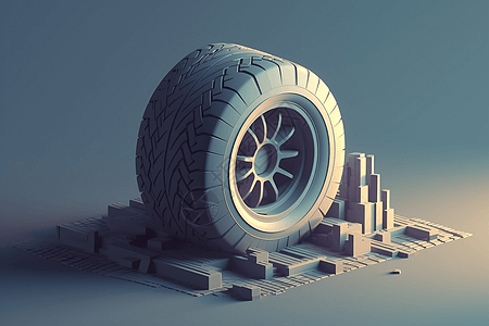 3D汽车轮拖图片