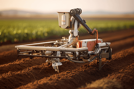 机械臂测量土壤质量和养分高清图片
