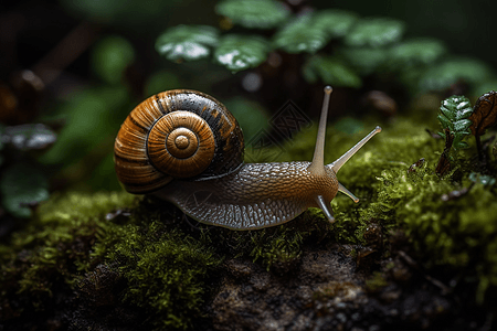 花园里的蜗牛图片