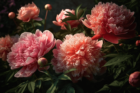 鲜艳牡丹花卉背景图片