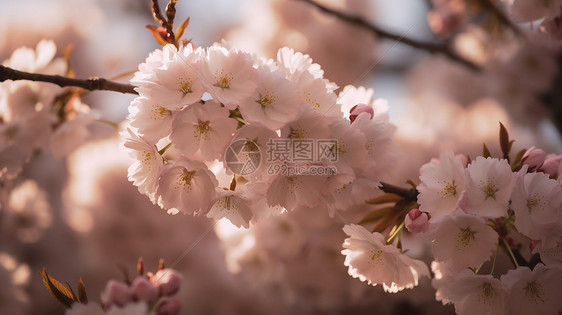 美丽的花朵模糊背景图片