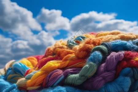 毛毡的羊毛彩虹图片