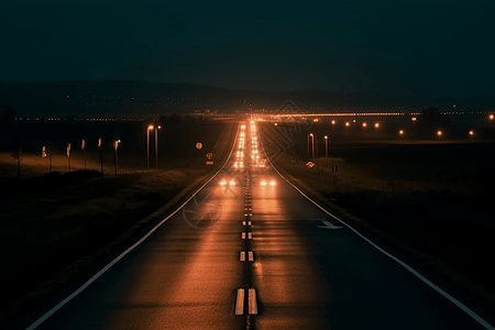 夜晚车队灯光背景图片