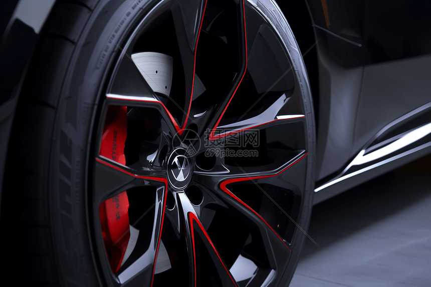 黑红轮辋细节图片