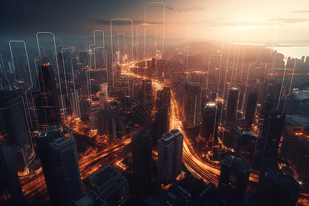 未来的智慧城市背景图片