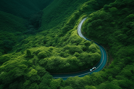 航拍车航拍盘山公路背景