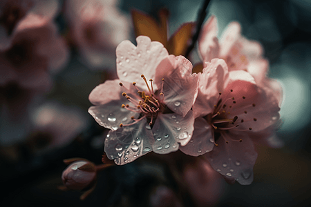 抽象花卉春天樱花特写壁纸背景