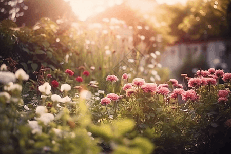 春季花园背景图片