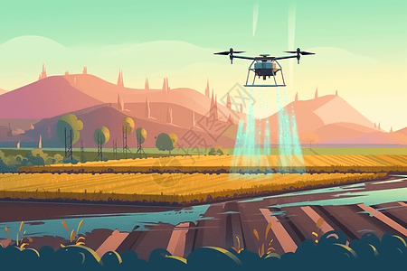 无人机喷洒庄稼技术图片