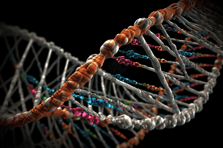 DNA螺旋的特写高清图片