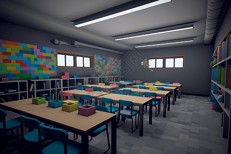 机器人风格的学校教室图片