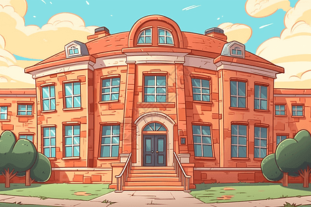 沃利系列风格的一所学校背景图片