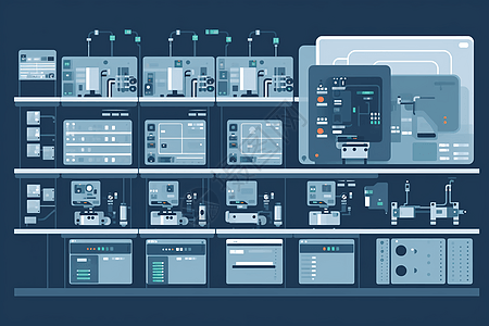 平面插图风格的智能管理系统图片