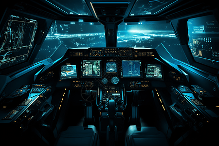 智能化飞机驾驶舱高清图片