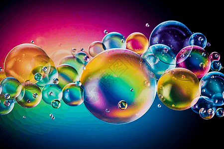 漂浮彩色泡泡图片
