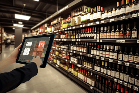 葡萄酒超市超市酒水区为客户提供一站式服务设计图片