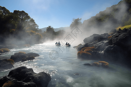 人们在河流冒险图片