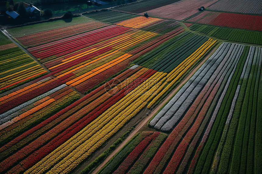 郁金香花园俯视图图片