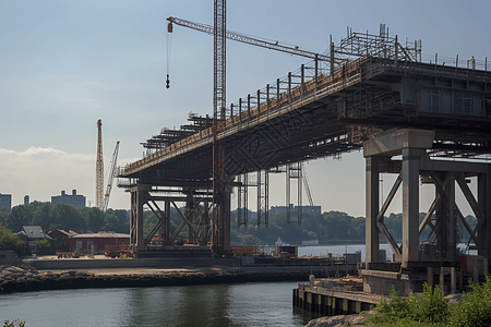 建造跨海大桥图片