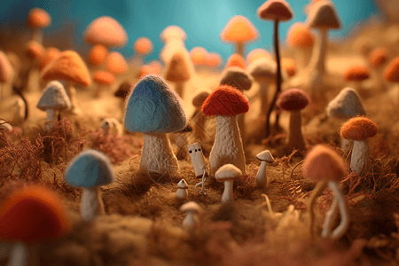 彩色的蘑菇图片
