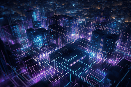 几何技术数字城市抽象背景背景图片