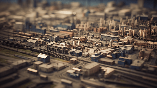 工业城市移轴效果图图片