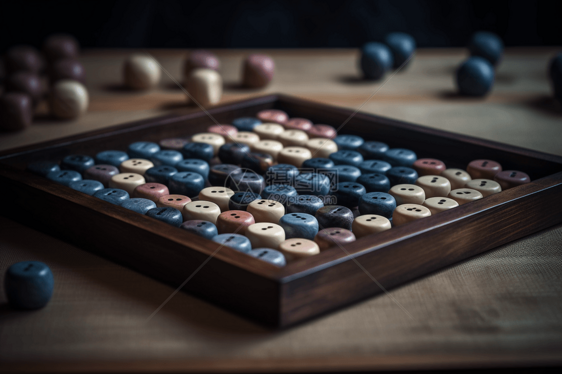 石子棋盘特写图片