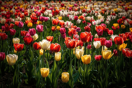 郁金香花园背景图片