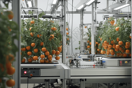 采摘蔬菜温室自动收割设计图片