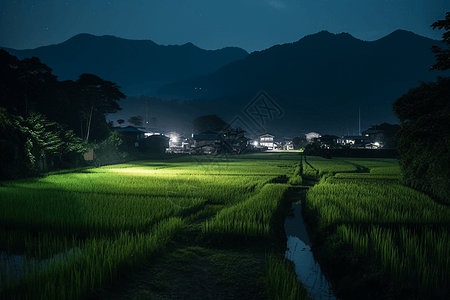 立夏banner远处的村庄美景背景