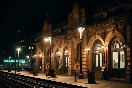 夜景的车站图片