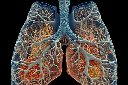 支气管与肺部背景图片