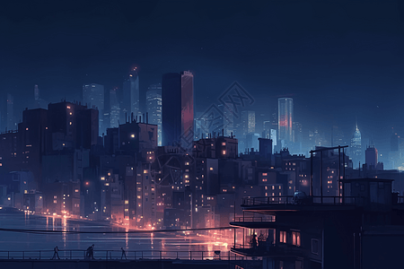 夜间城市图片