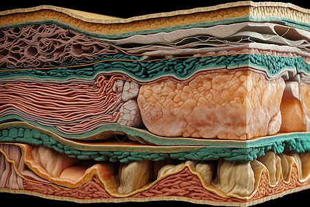 皮肤的各种组织高清图片