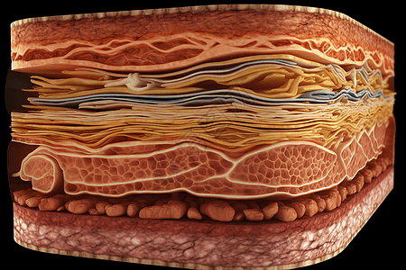 皮肤的层次皮下组织高清图片
