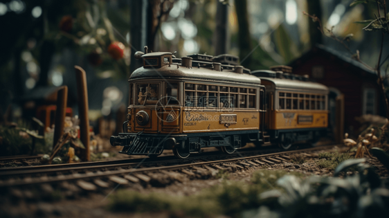 铁路上的微型火车图片