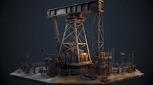 钻油井开采石油现场模型设计图片