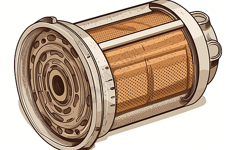 机油机滤机油滤清器插画