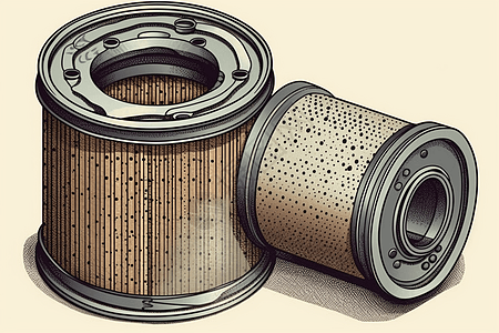 汽车过滤器机油过滤器的平面插图插画