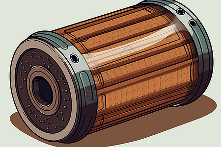 汽车过滤器机油滤清器的平面插图插画