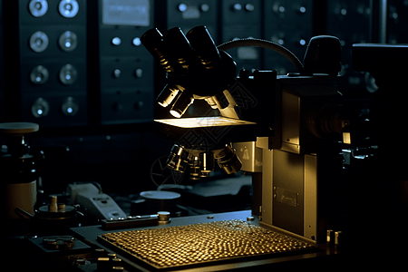 实验室中的显微镜图片