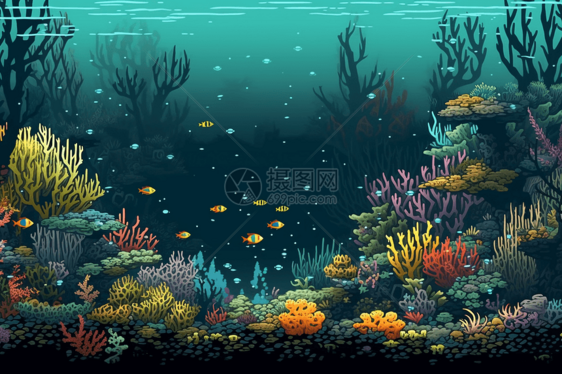 海底世界的鱼和珊瑚礁图片